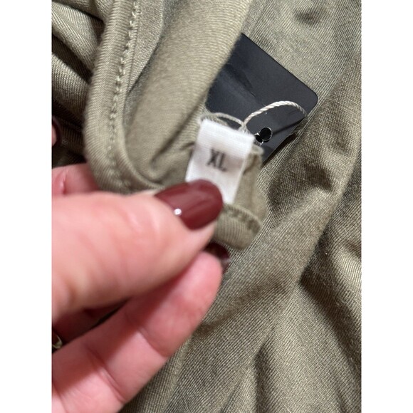 Deep self Dress Knit Maxi Dolman Short Sleeve Olive Green Fall Boho Maxi New XL - Picture 6 of 8